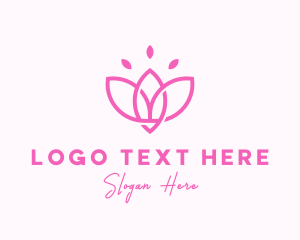 Pink Lotus Flower logo design