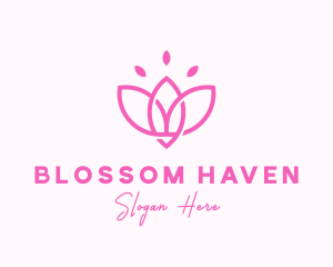 Pink Lotus Flower logo design