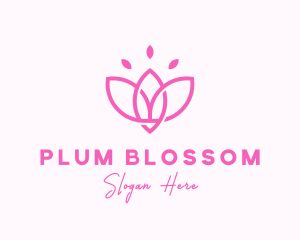 Pink Lotus Flower logo design