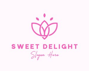 Pink Lotus Flower logo design