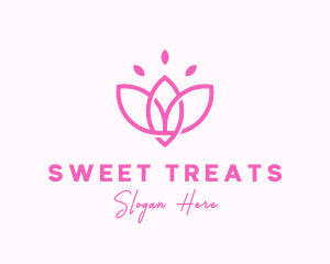 Pink Lotus Flower logo design