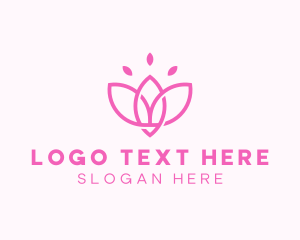 Pink Lotus Flower logo design