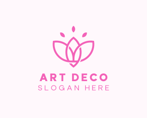 Pink Lotus Flower logo design