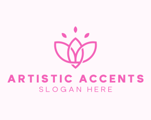 Pink Lotus Flower logo design