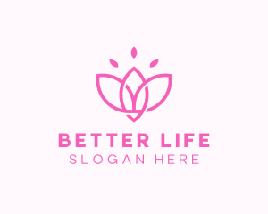 Pink Lotus Flower logo design