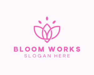 Pink Lotus Flower logo design