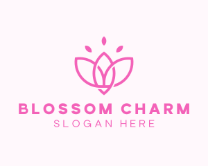 Pink Lotus Flower logo design