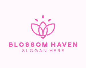 Pink Lotus Flower logo design