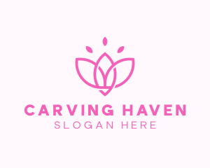 Pink Lotus Flower logo design