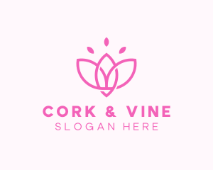 Pink Lotus Flower logo design