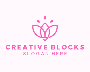 Pink Lotus Flower logo design