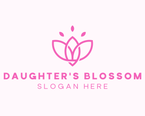 Pink Lotus Flower logo design