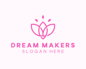 Pink Lotus Flower logo design