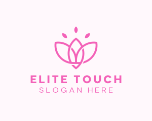 Pink Lotus Flower logo design