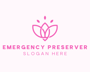 Pink Lotus Flower logo design