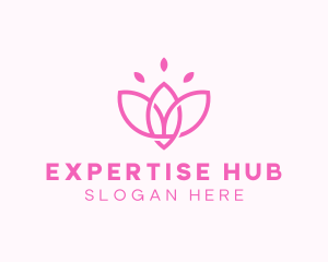 Pink Lotus Flower logo design