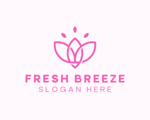 Pink Lotus Flower logo design