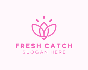 Pink Lotus Flower logo design