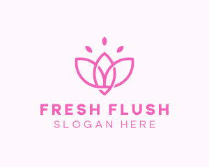 Pink Lotus Flower logo design