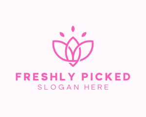 Pink Lotus Flower logo design