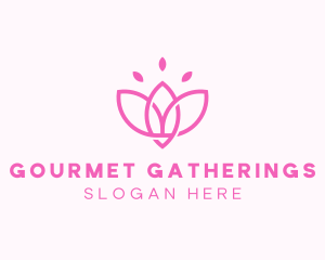 Pink Lotus Flower logo design