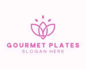 Pink Lotus Flower logo design