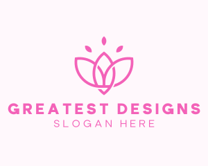 Pink Lotus Flower logo design