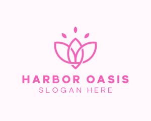 Pink Lotus Flower logo design