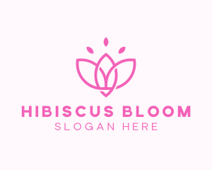 Pink Lotus Flower logo design