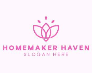 Pink Lotus Flower logo design