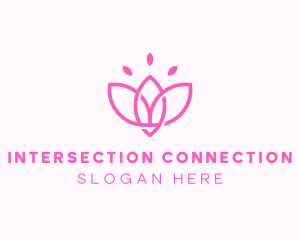 Pink Lotus Flower logo design