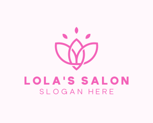 Pink Lotus Flower logo design