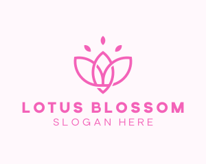 Pink Lotus Flower logo design