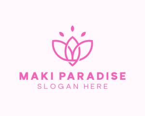 Pink Lotus Flower logo design