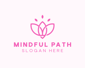 Pink Lotus Flower logo design