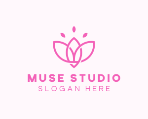 Pink Lotus Flower logo design