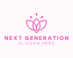 Pink Lotus Flower logo design