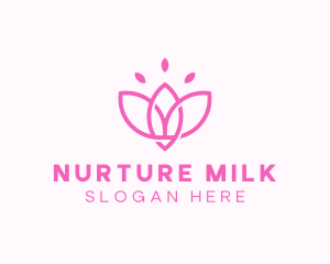 Pink Lotus Flower logo design