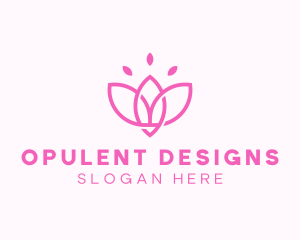 Pink Lotus Flower logo design