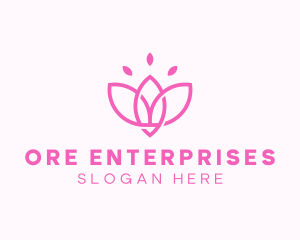 Pink Lotus Flower logo design