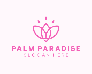 Pink Lotus Flower logo design