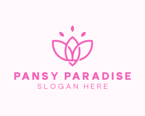 Pink Lotus Flower logo design