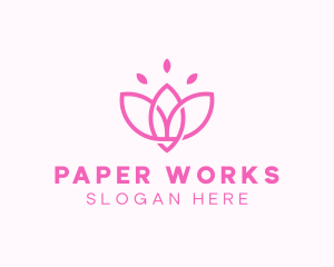 Pink Lotus Flower logo design