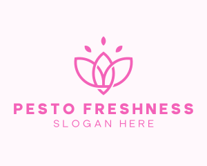 Pink Lotus Flower logo design