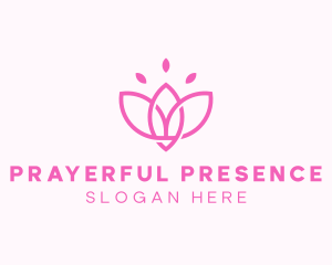 Pink Lotus Flower logo design