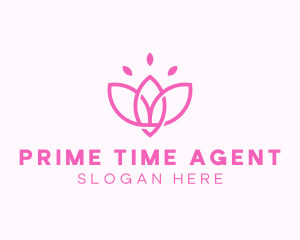 Pink Lotus Flower logo design