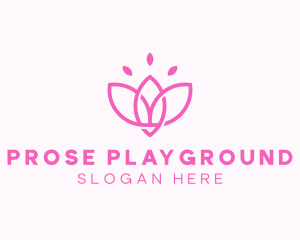 Pink Lotus Flower logo design