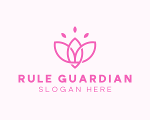 Pink Lotus Flower logo design