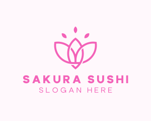 Pink Lotus Flower logo design