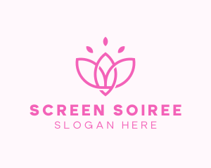 Pink Lotus Flower logo design